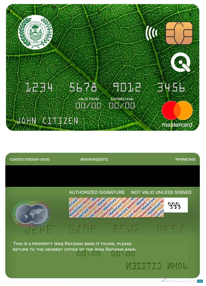 Download Iraq Rafidain bank mastercard Photoshop template